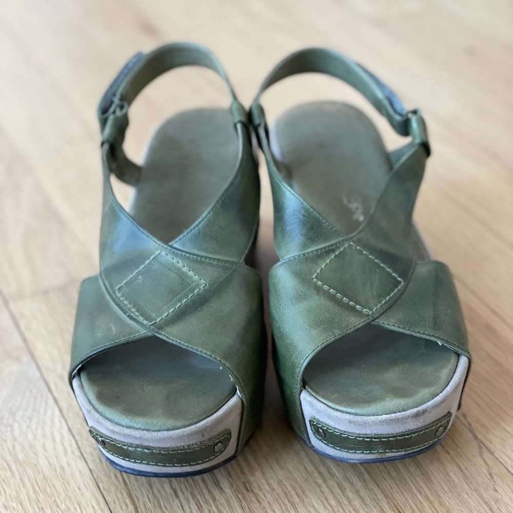 Olive Wedge Sandals